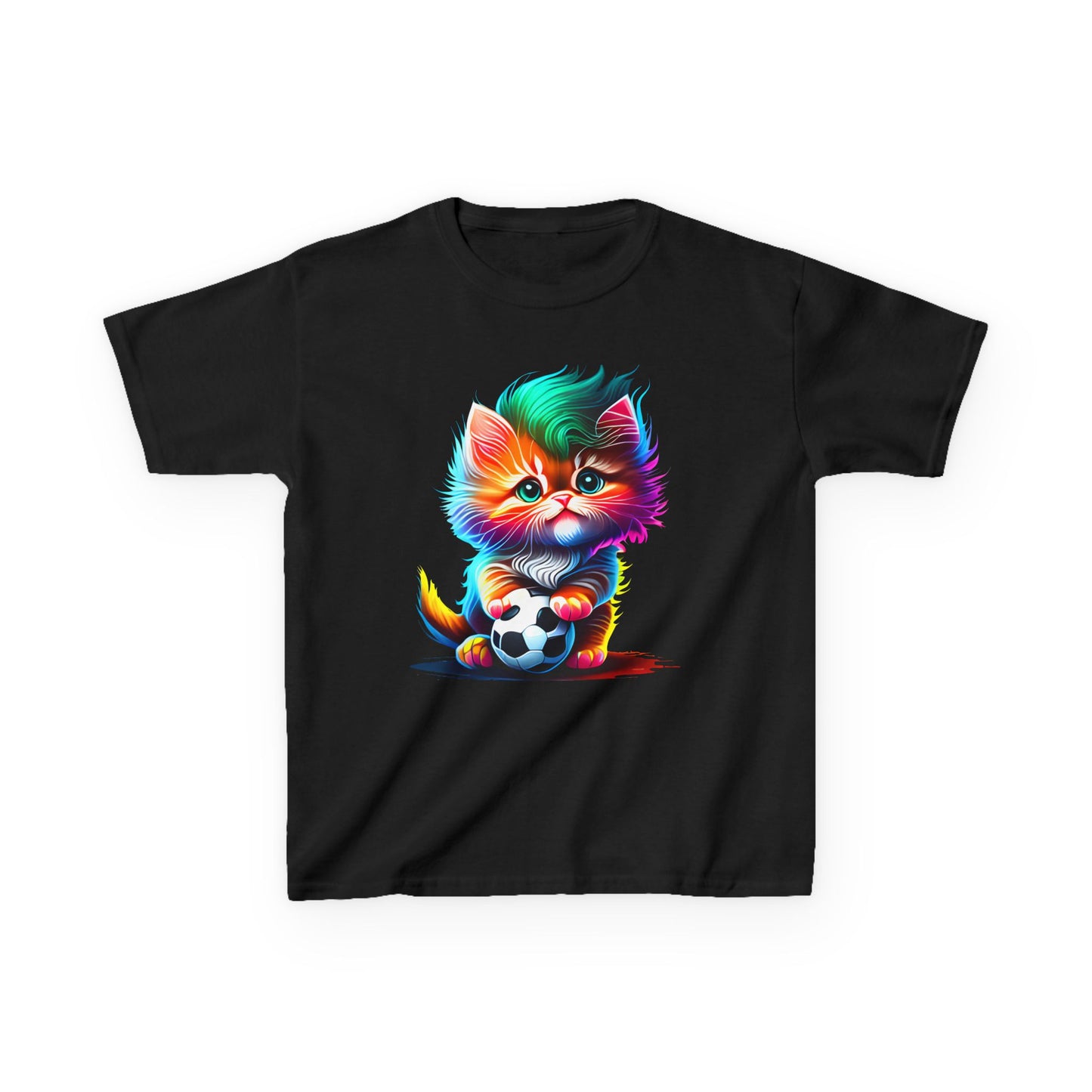 Colorful Cat Soccer Kids Heavy Cotton™ Tee