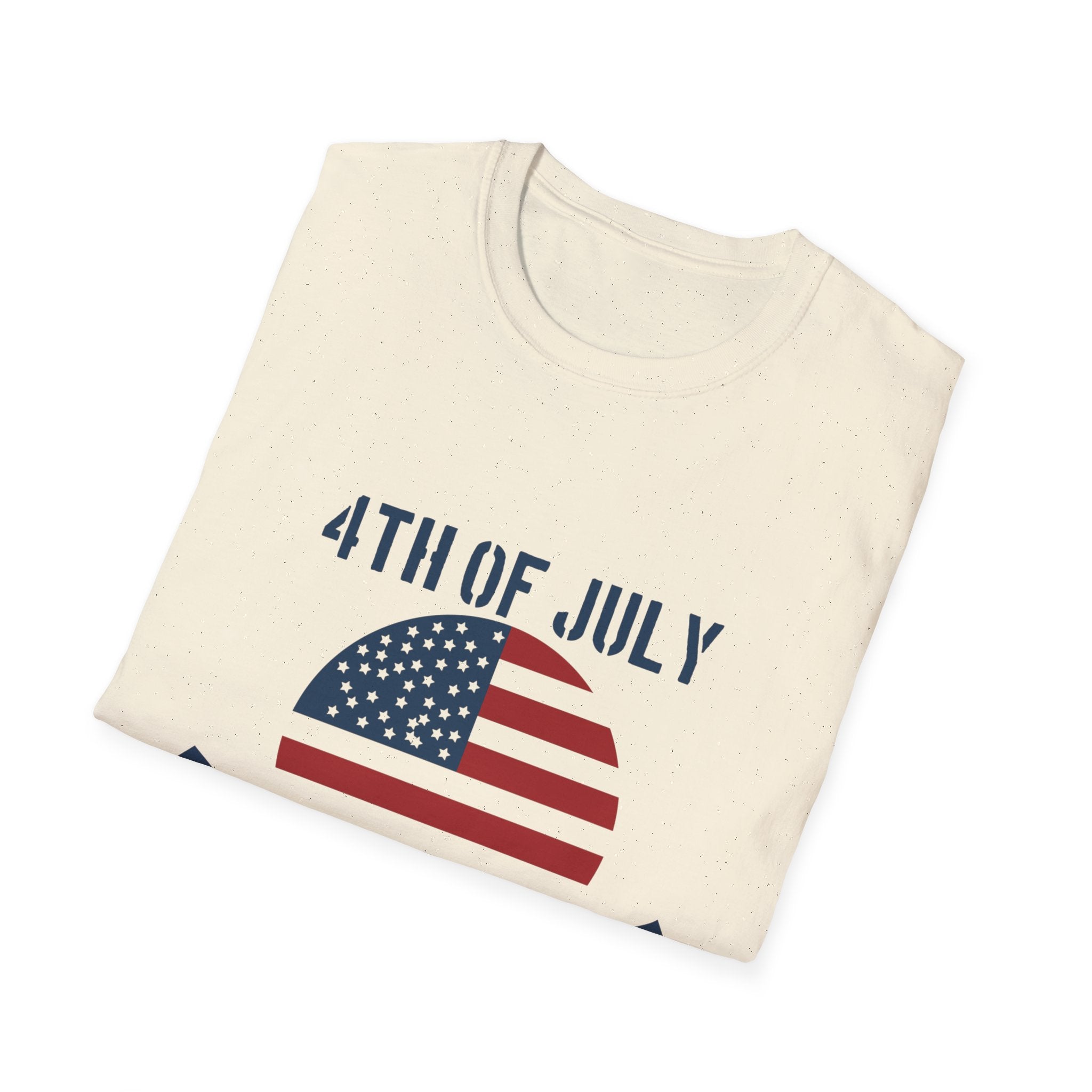 4th of July Unisex Softstyle T-Shirt, Independence Day Tee, Patriotic Shirt, July 4th Celebration Apparel, Summer BBQ Top