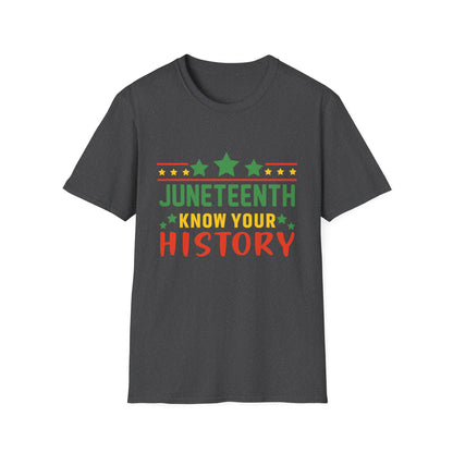 Juneteenth History T-Shirt, Unisex Softstyle Tee, Celebrate Freedom, Know Your History, Black History Month, Gift for Activists