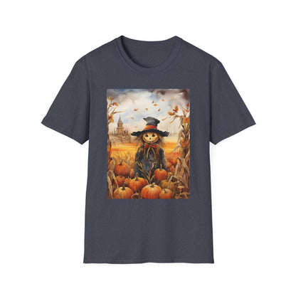 Autumn Scarecrow T-Shirt - Cozy Fall Tee, Pumpkin Patch Shirt, Halloween Apparel, Harvest Festival Gear, Unisex Seasonal Top