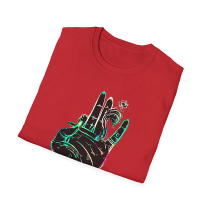 Psychedelic Hand Design Unisex T-Shirt - Softstyle, Casual Vibe