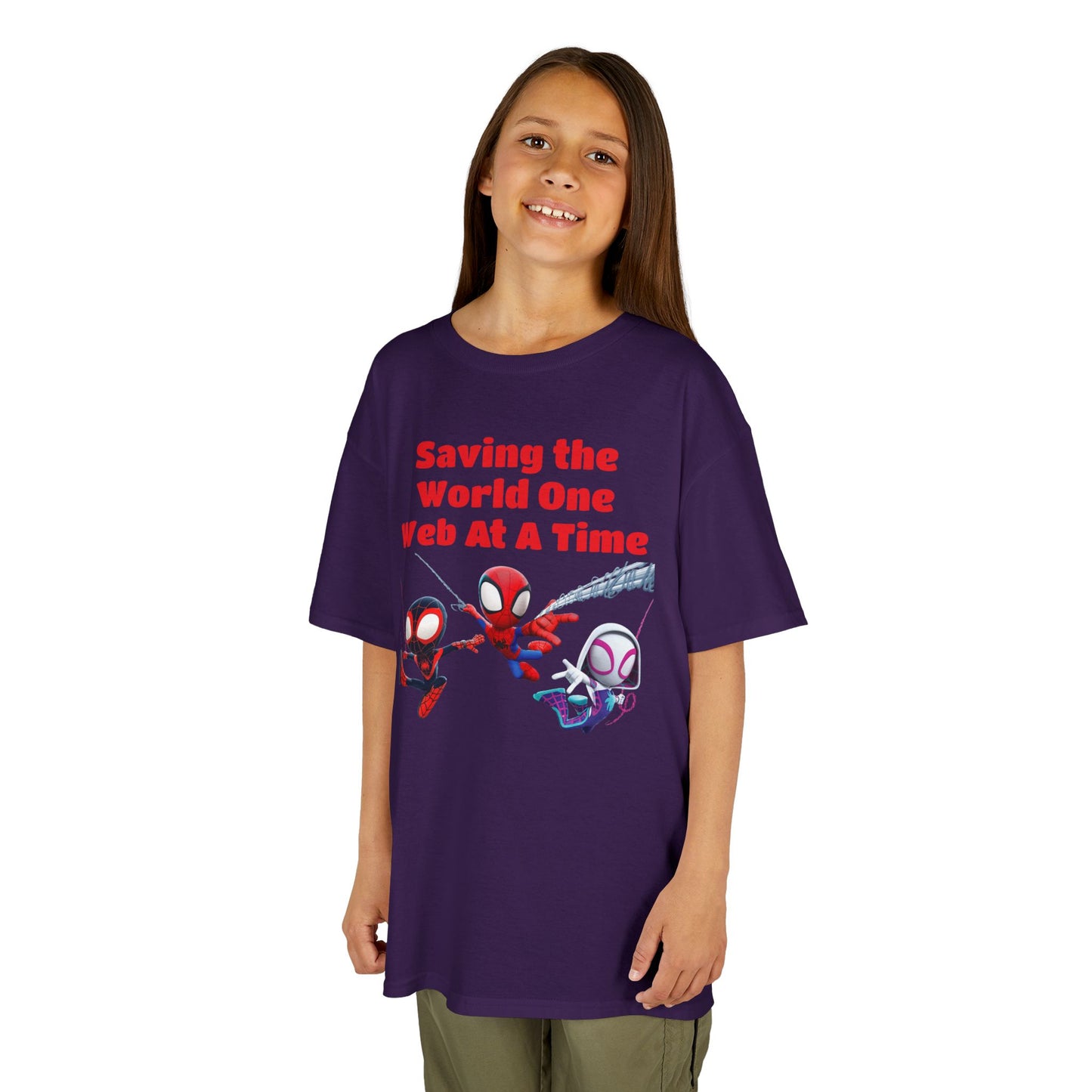 Kids Superhero Tee - Saving the World One Web At A Time