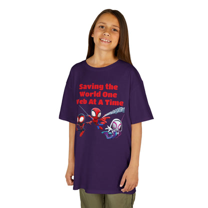 Kids Superhero Tee - Saving the World One Web At A Time