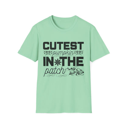 Cutest Pumpkin in the Patch Unisex Softstyle T-Shirt, Fall Fashion Tee, Halloween Shirt, Thanksgiving Outfit, Seasonal Gift