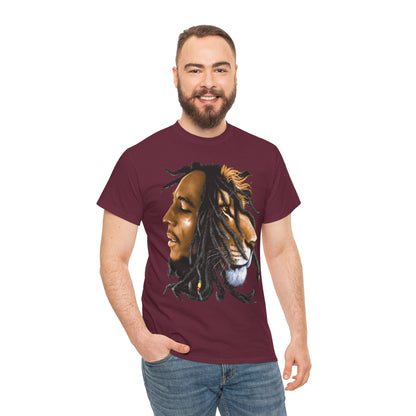 Unisex Heavy Cotton Tee - Inspiring Lion and Human Design