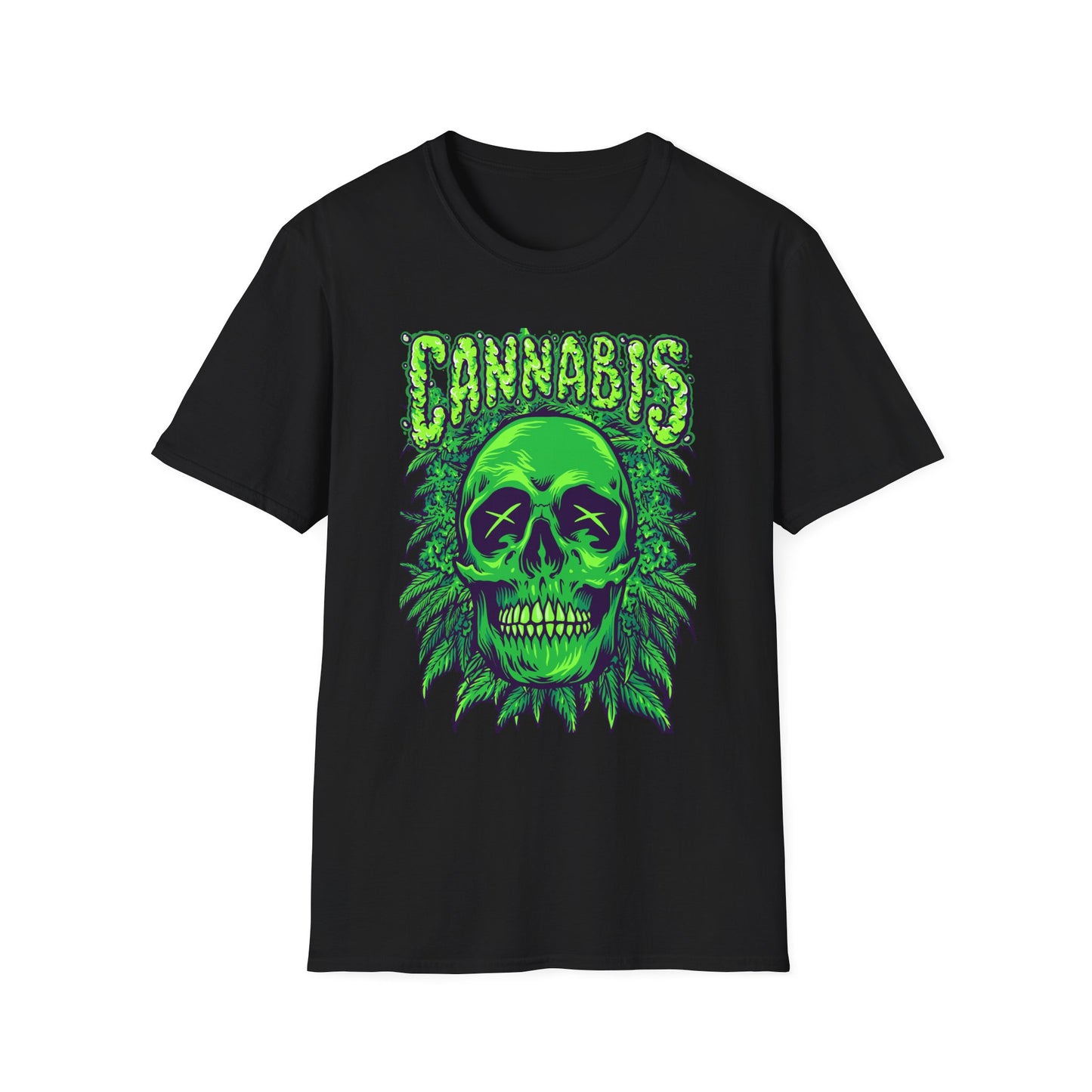 Green Skull Cannabis Unisex T-Shirt – Perfect for Stoner Culture and Everyday Wear