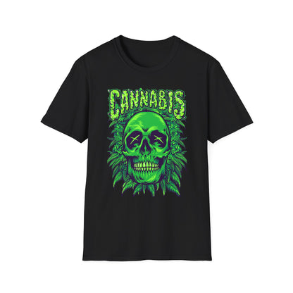 Green Skull Cannabis Unisex T-Shirt – Perfect for Stoner Culture and Everyday Wear
