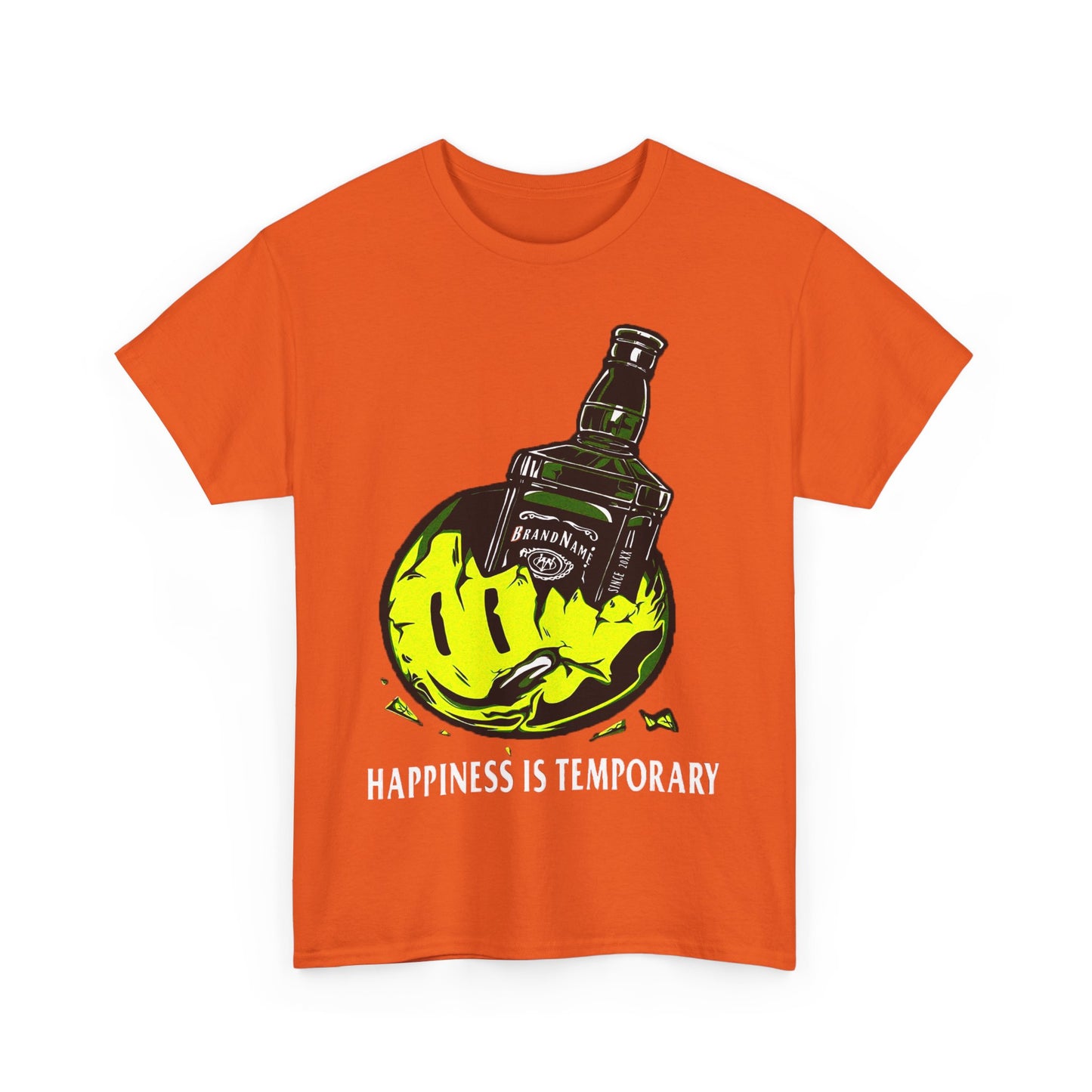Unisex Heavy Cotton Tee - Eco-Friendly Bold Design with Bottle & Hand Graphic