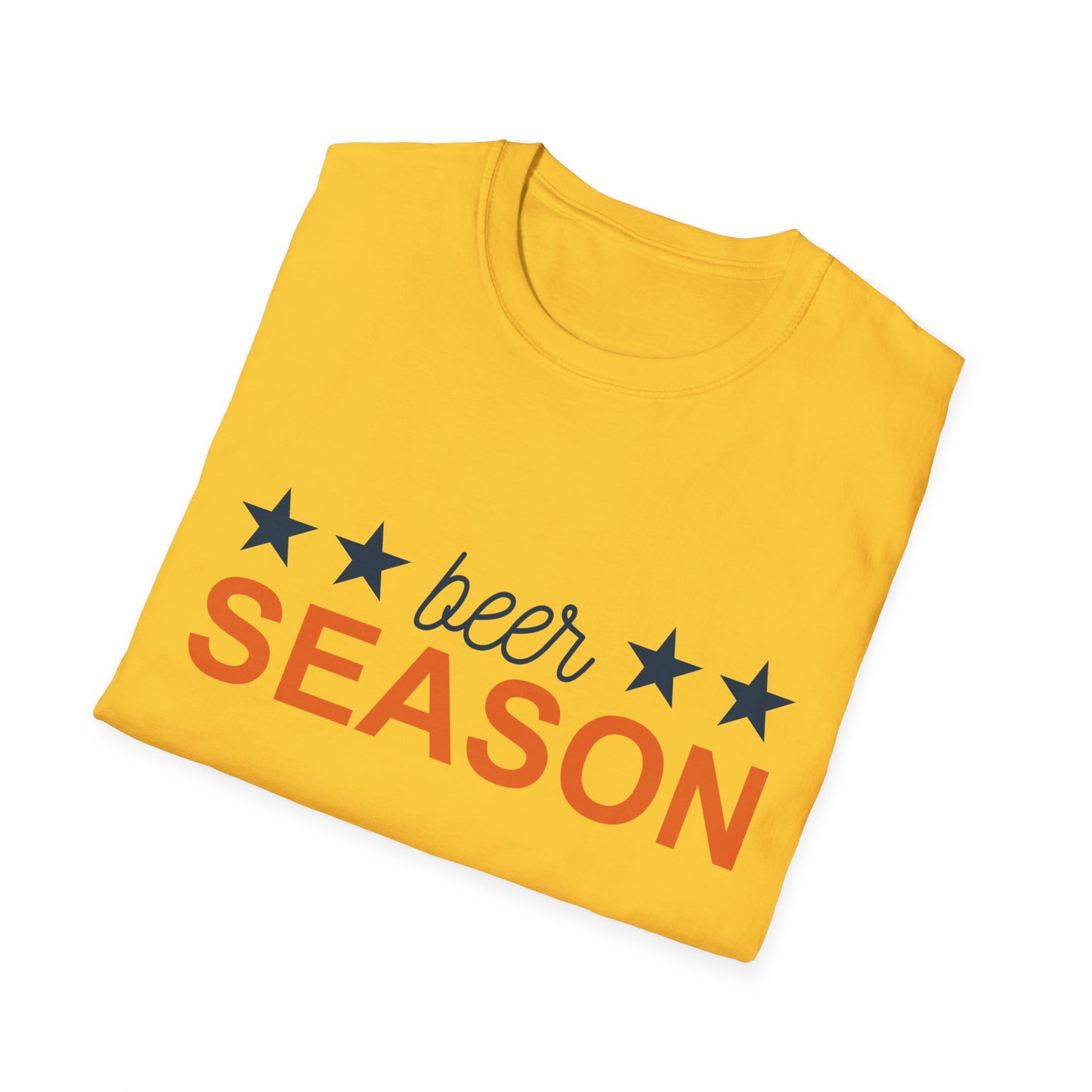 Beer Season Unisex Softstyle T-Shirt, Funny T-Shirt for Beer Lovers, Gift for Friends, Custom Apparel, Summer BBQ Outfit, Casual Wear