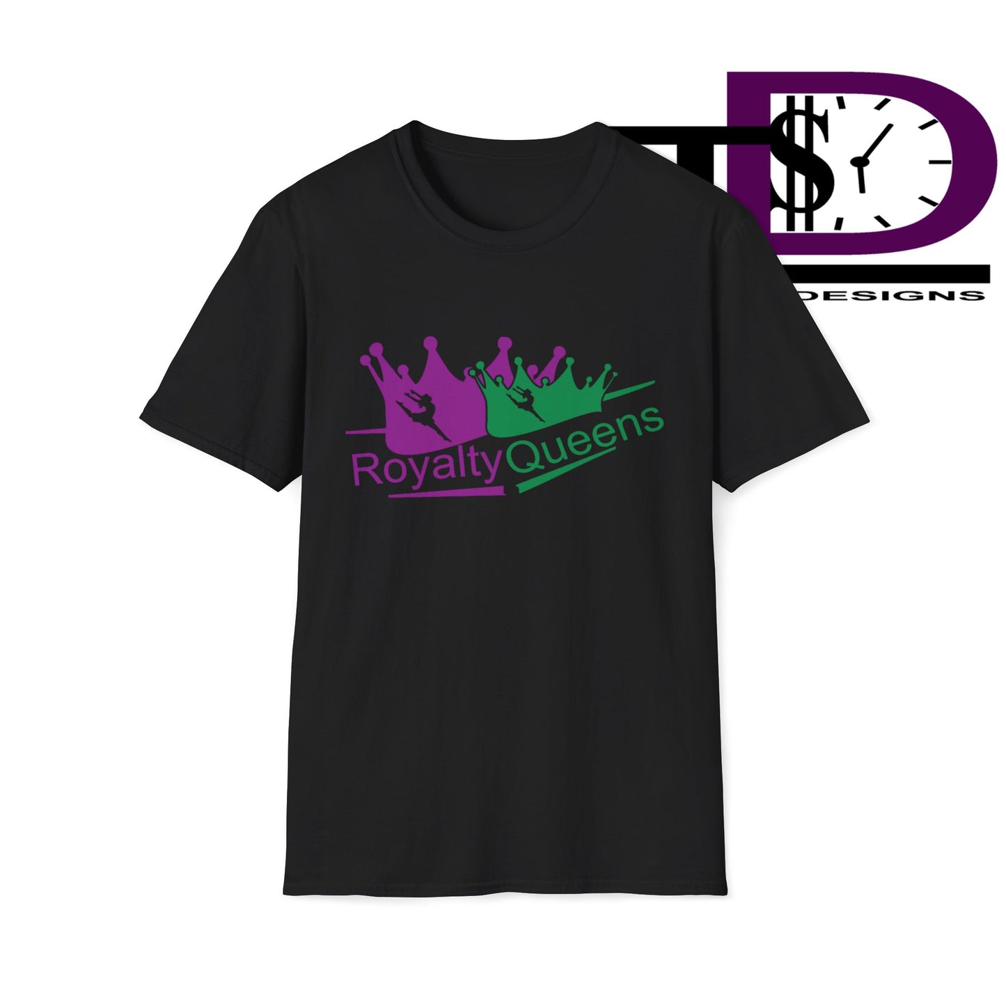 Royalty Queens T-Shirt, Unisex Softstyle Tee for Celebrations, Birthday Gifts, Empowerment Wear, Casual Fashion, Crown Design