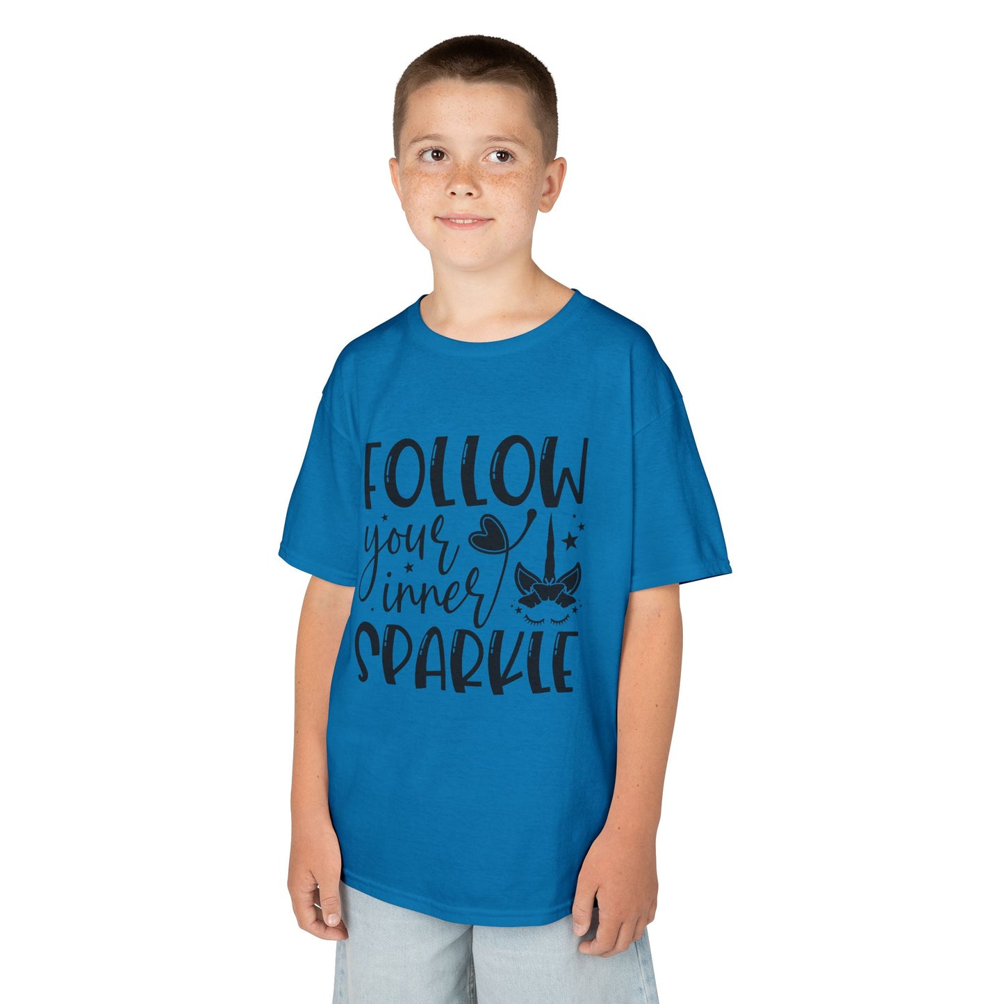 Kids Heavy Cotton™ Tee - Follow Your Inner Sparkle T-Shirt for Creative Kids