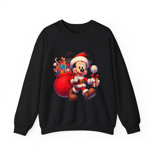 Christmas Mickey Crewneck Sweatshirt — Santa Mickey with Gifts Holiday Sweatshirt