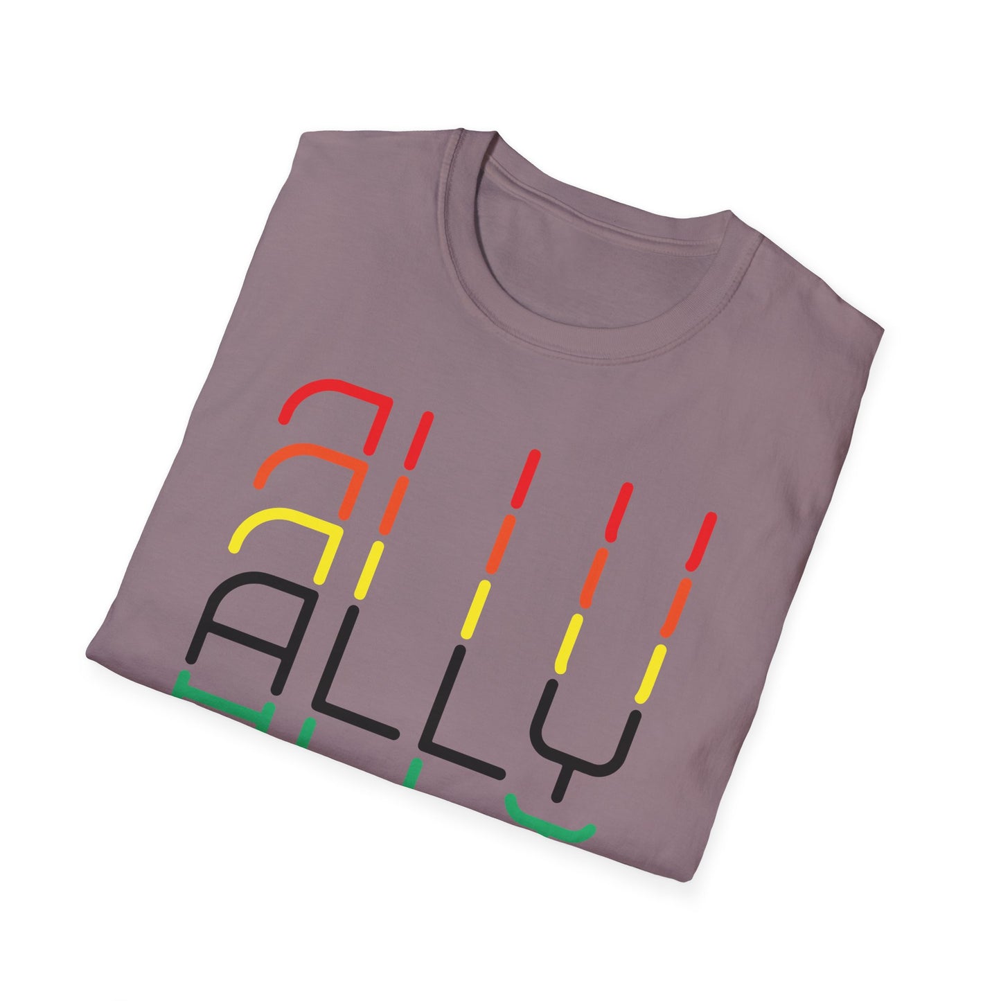 Pride Ally Unisex T-Shirt | Softstyle Tee for LGBTQ+ Support | Perfect for Pride Month, Festivals, or Everyday Wear