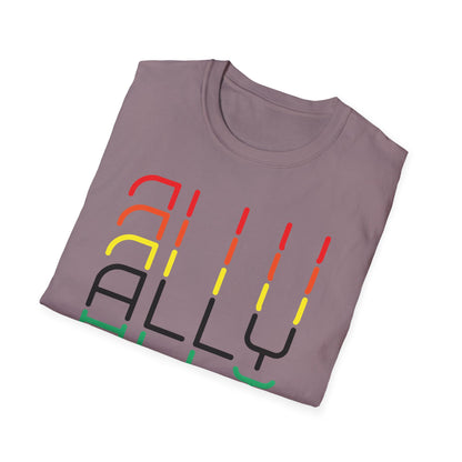 Pride Ally Unisex T-Shirt | Softstyle Tee for LGBTQ+ Support | Perfect for Pride Month, Festivals, or Everyday Wear