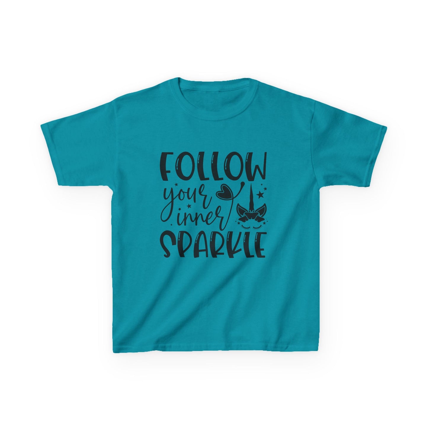 Kids Heavy Cotton™ Tee - Follow Your Inner Sparkle T-Shirt for Creative Kids
