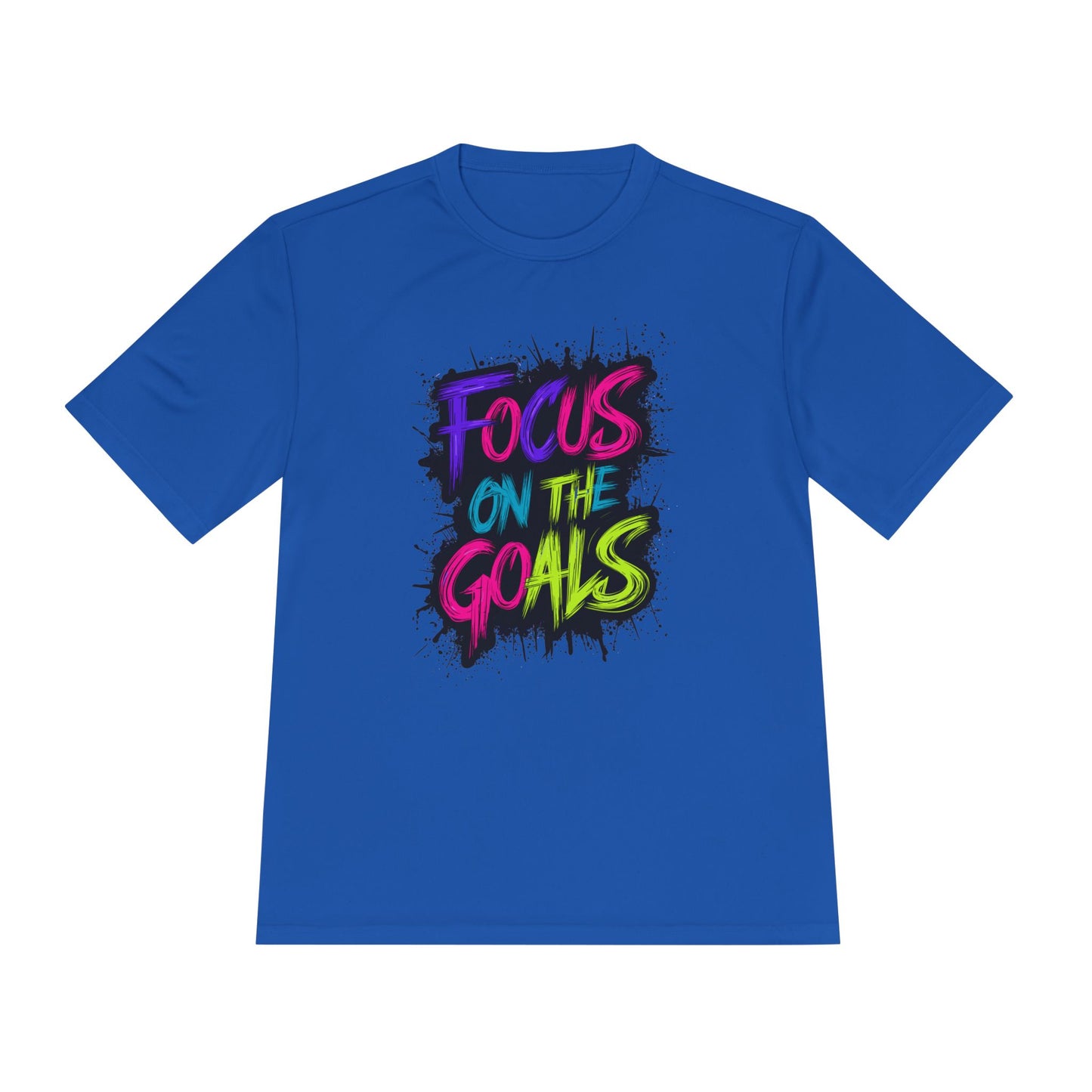Colorful Motivational Fitness Tee for Active Lifestyle, Gym Shirt, Workout Shirt, Gift for Athletes, Focus on the Goals