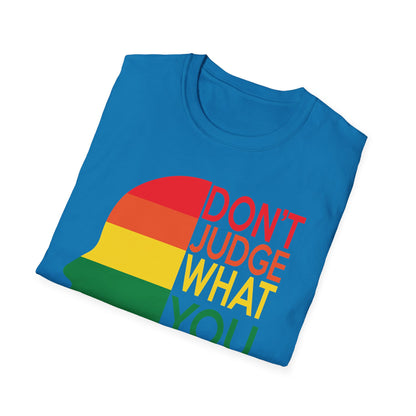Pride Message Unisex T-Shirt - LGBTQ+ Pride Tee, Rainbow Graphic Shirt, Inclusive Fashion, Gift for Allies, Don't Judge Shirt