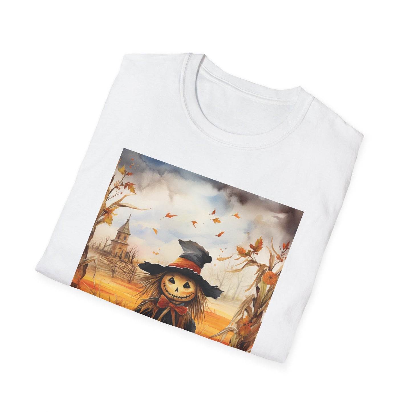 Autumn Scarecrow T-Shirt - Cozy Fall Tee, Pumpkin Patch Shirt, Halloween Apparel, Harvest Festival Gear, Unisex Seasonal Top