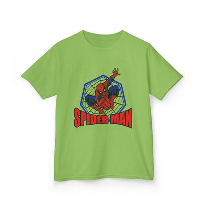Kids Spider-Man Heavy Cotton Tee, Superhero Shirt, Marvel Tee for Boys, Birthday Gift, Comic-themed Apparel, Playwear
