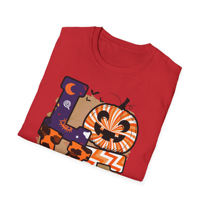 Halloween Love T-Shirt | Unisex Softstyle Tee for Fall | Spooky Season Apparel | Cute Halloween Shirt | Gift for Ghost Lovers