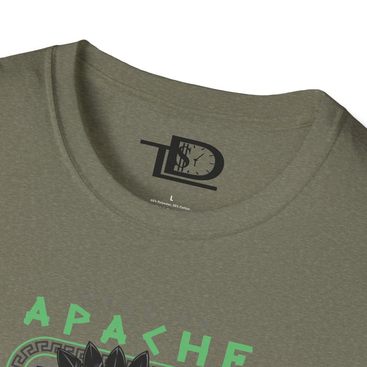 Apache Warrior Graphic T-Shirt, Softstyle Tee, Unisex Casual Wear, Festival Apparel, Heritage Tribute Shirt