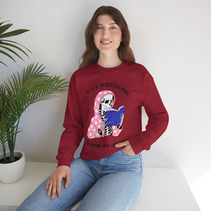 Unisex Heavy Blend™ Crewneck Sweatshirt - "It's a Beautiful Day to Leave Me Alone" Cozy Graphic