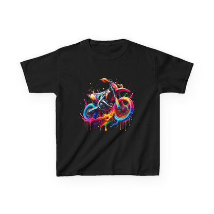 Kids' Motorcycle Graphic Tee - Vibrant Splash Design