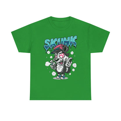 Cool Cartoon Graphic Tee - 'Skunk' Design, Unisex Heavy Cotton T-Shirt