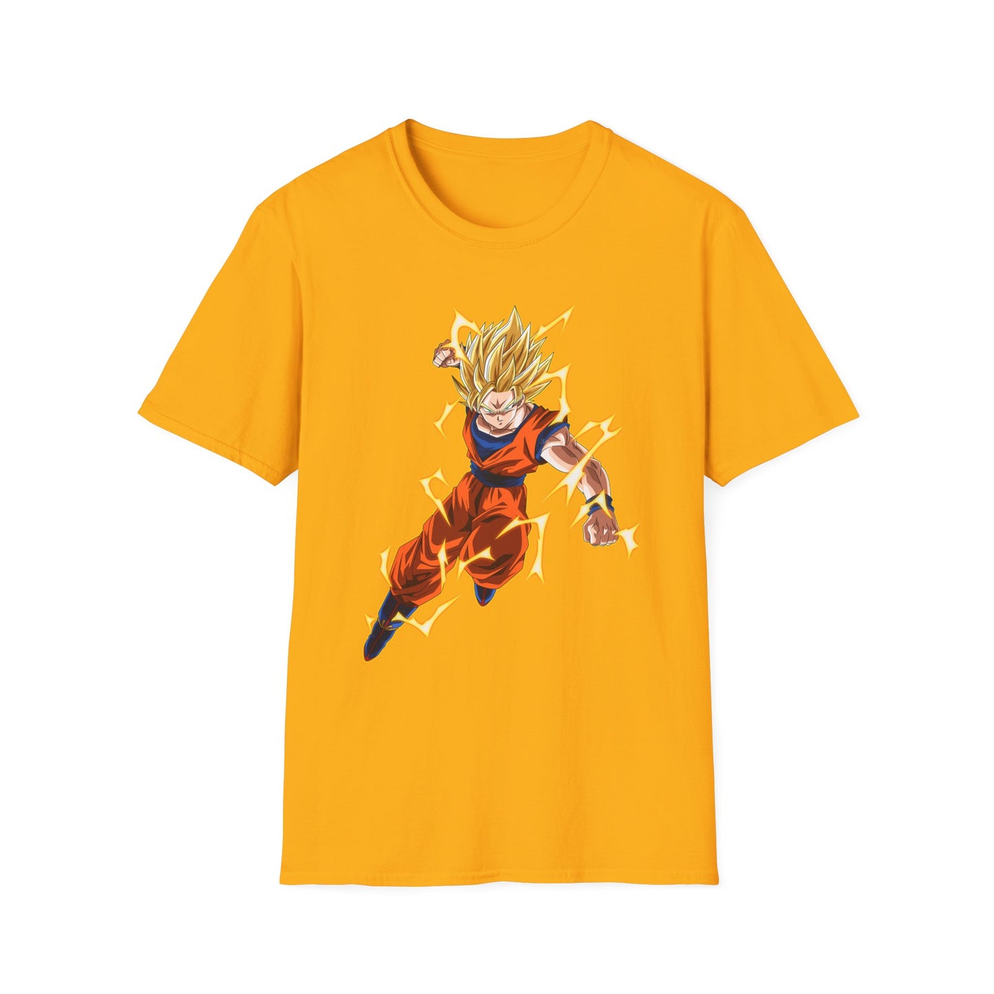 Super Saiyan Goku Unisex Softstyle T-Shirt, Anime Shirt, Dragon Ball Z Tee, Gift for Fans, Streetwear Apparel