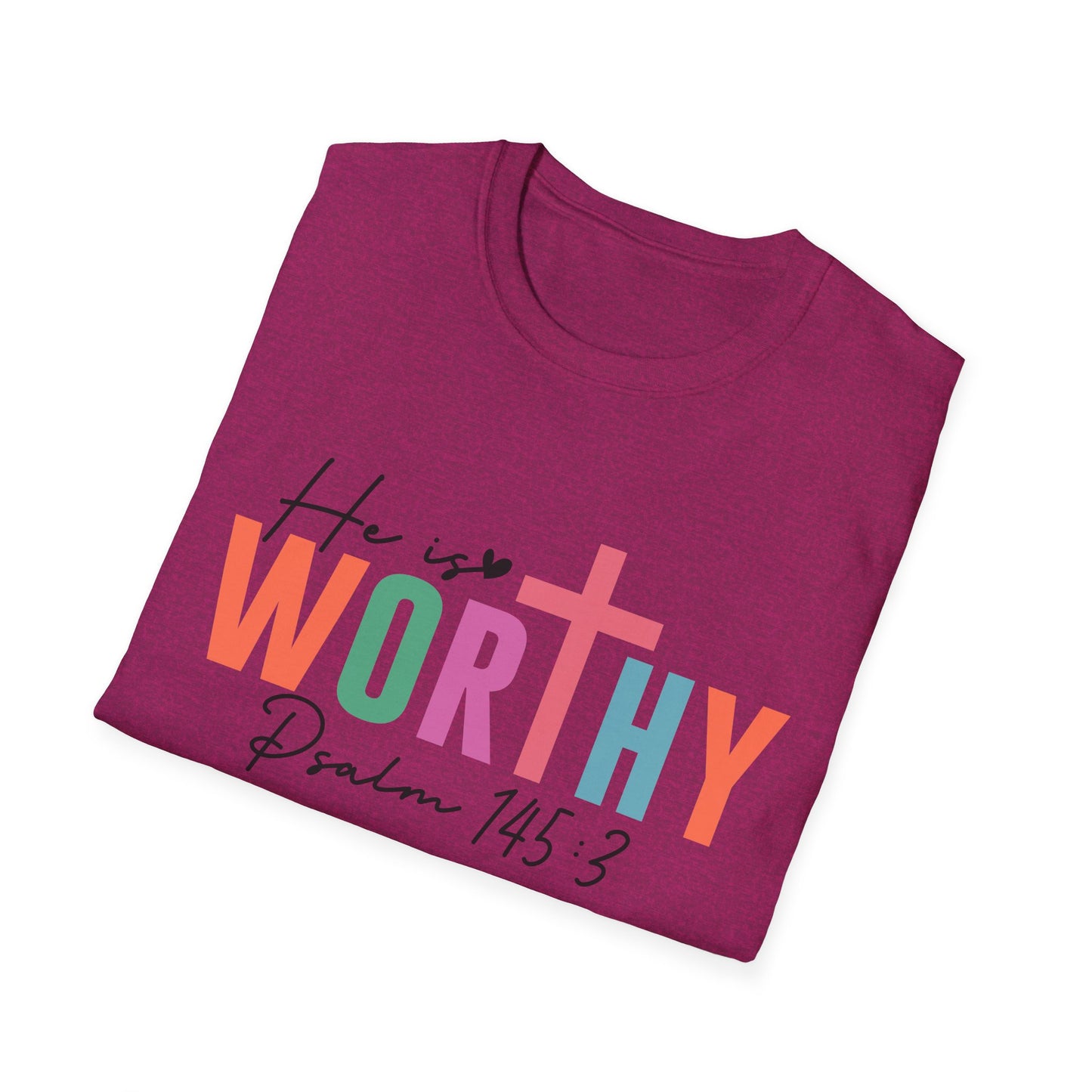 He is Worthy T-Shirt, Unisex Christian Tee, Psalm 145 3 Shirt, Inspirational Gift, Faith-Based Apparel, Church Outfit