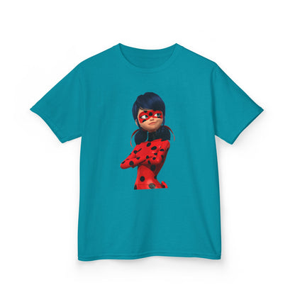 Cool Ladybug Superhero Kids Heavy Cotton Tee | Fun and Playful Design for Young Heroes