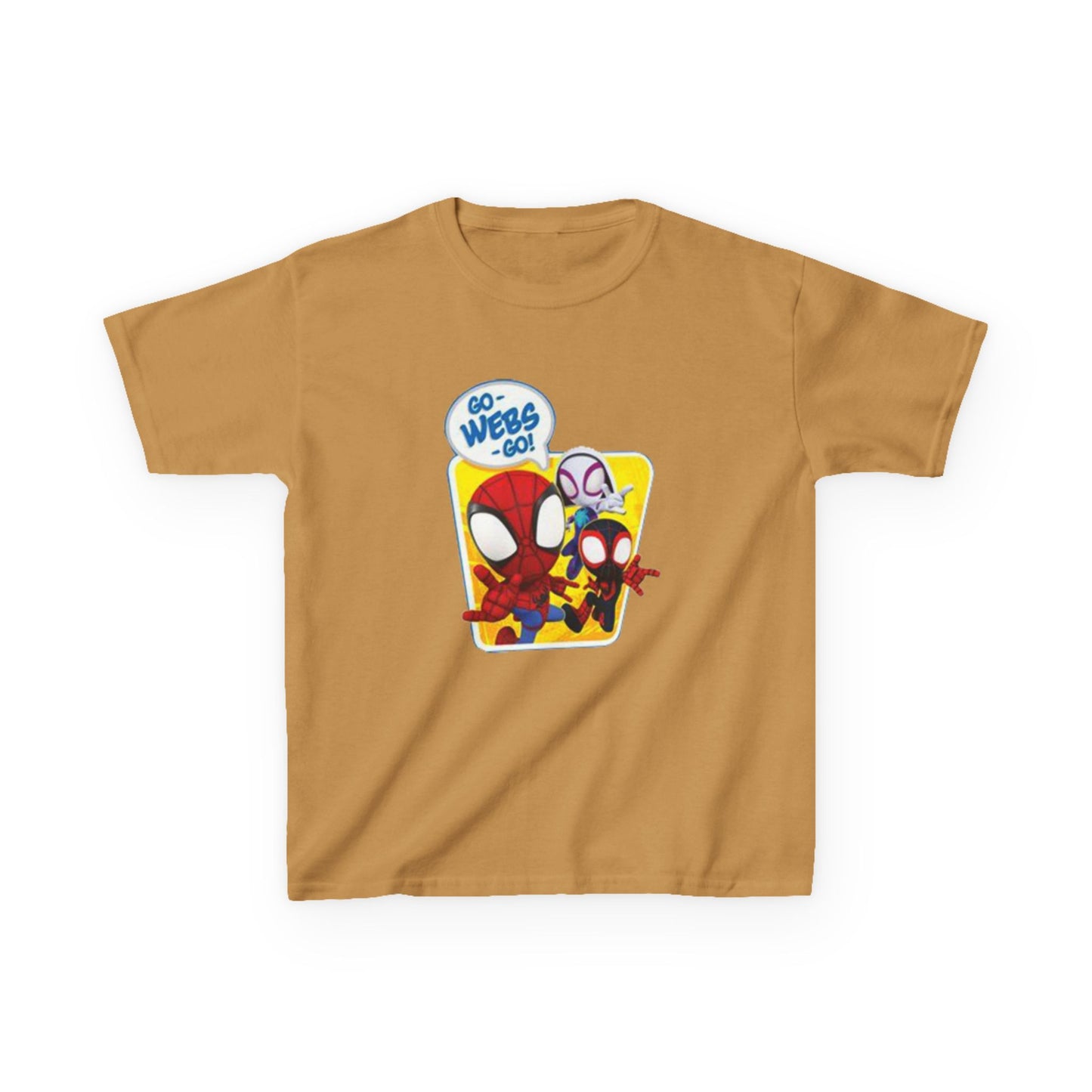 Spiderman Kids Heavy Cotton Tee - Playful Superhero Shirt for Young Fans