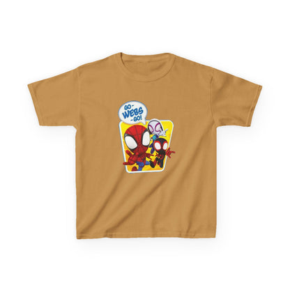 Spiderman Kids Heavy Cotton Tee - Playful Superhero Shirt for Young Fans
