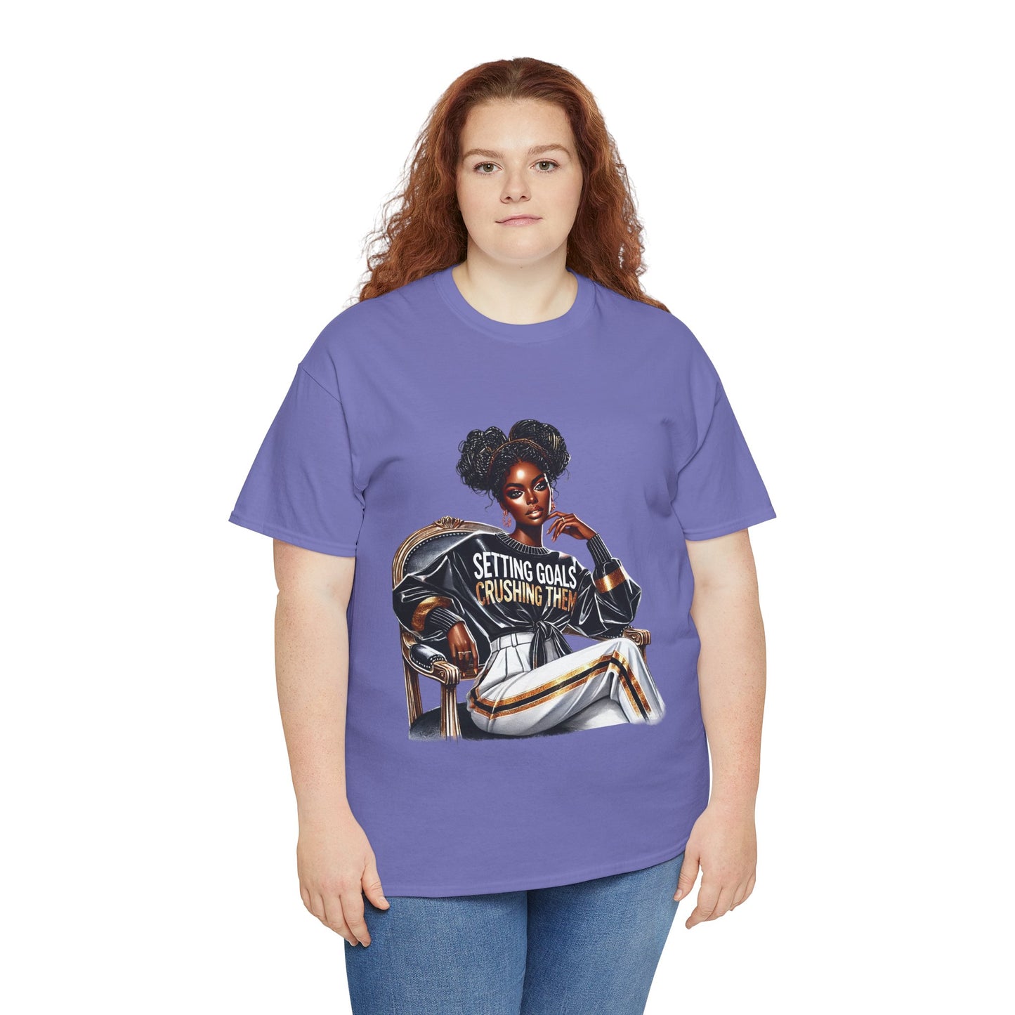 Motivational Tee - Setting Goals & Crushing Them - Unisex Heavy Cotton Shirt