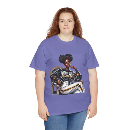 Motivational Tee - Setting Goals & Crushing Them - Unisex Heavy Cotton Shirt