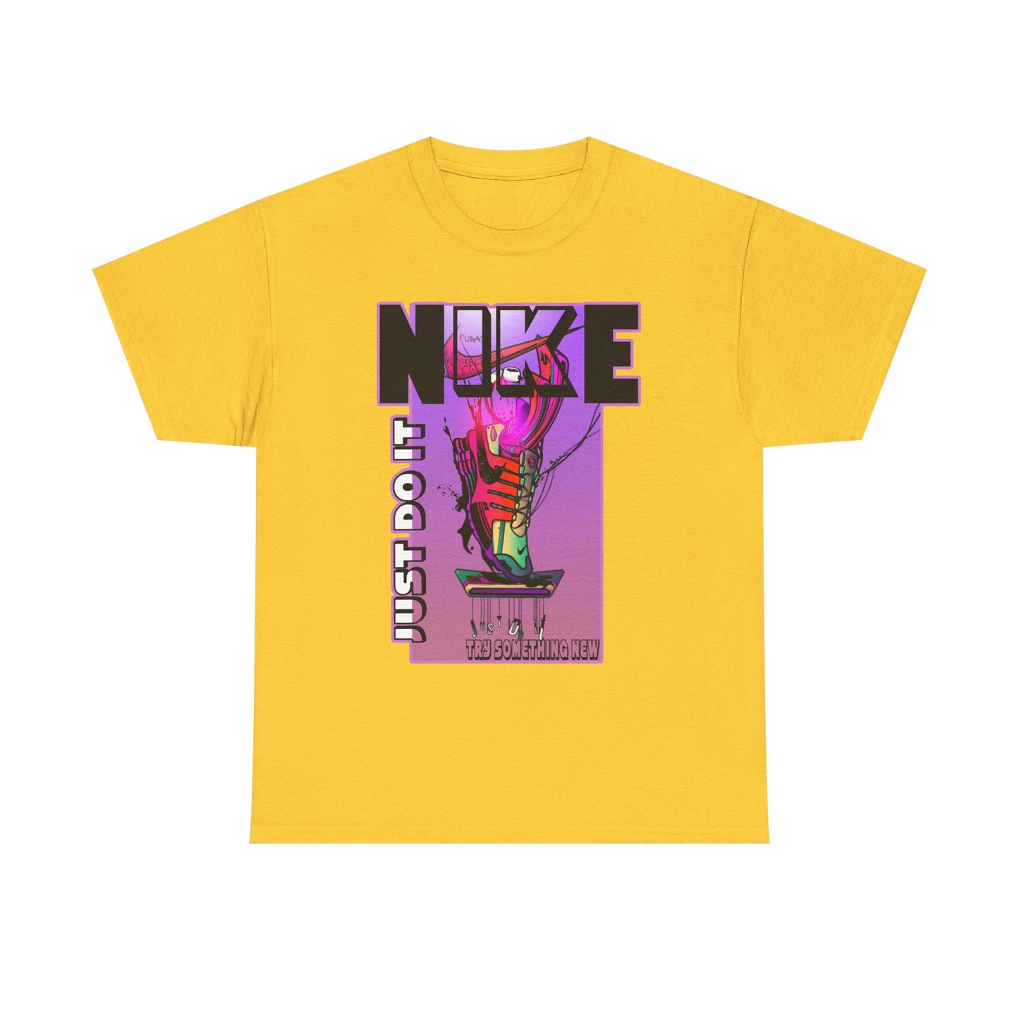 Vintage-Style Nike Unisex Heavy Cotton Tee - Just Do It Graphic Shirt