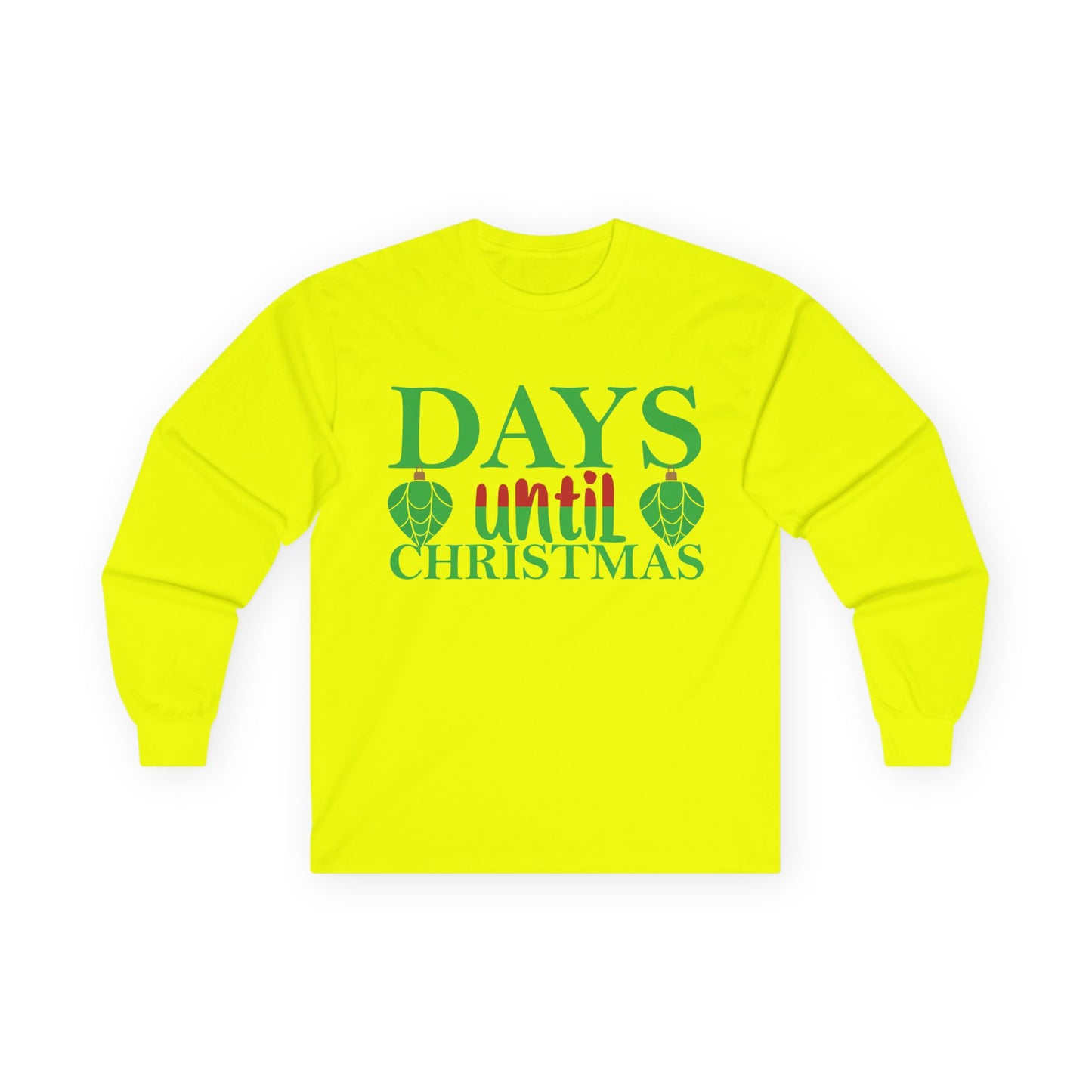 Christmas Countdown Long Sleeve Tee, Holiday Shirt, Unisex Christmas Apparel, Countdown to Christmas Gift, Seasonal T-Shirt