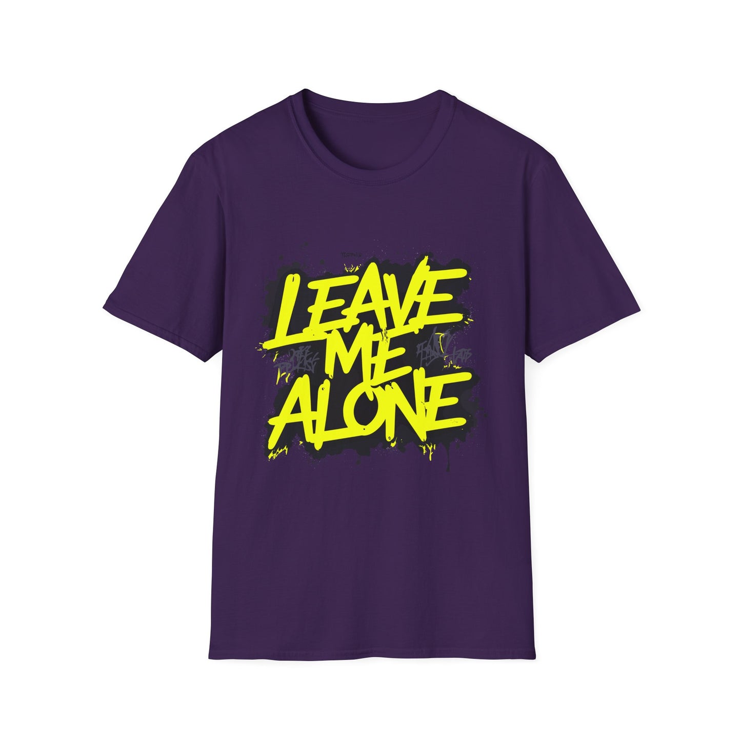 Unisex Softstyle T-Shirt with 'Leave Me Alone' Design - Funny Gift, Casual Wear, Relaxation, Self-Care, Gifts for Introverts