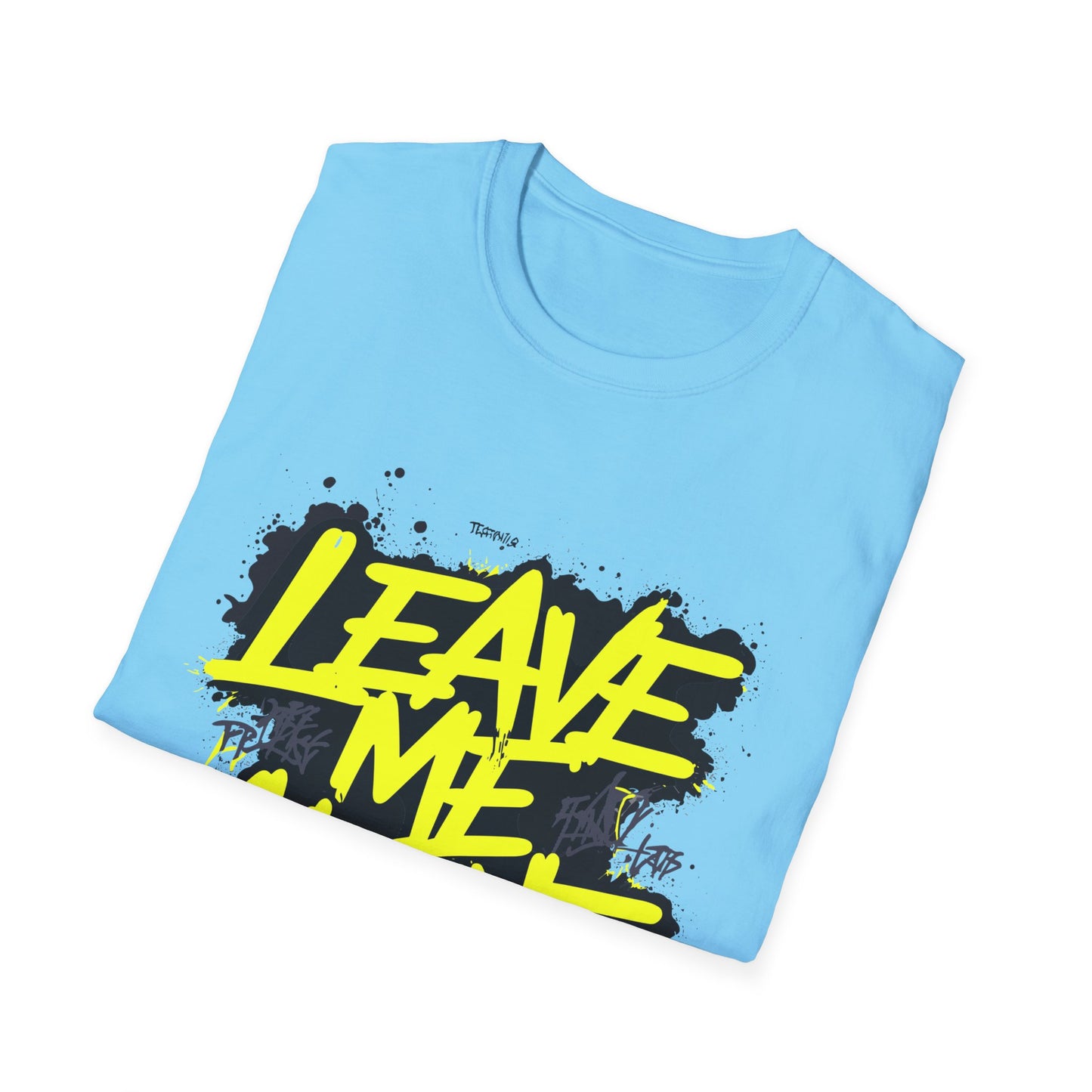 Unisex Softstyle T-Shirt with 'Leave Me Alone' Design - Funny Gift, Casual Wear, Relaxation, Self-Care, Gifts for Introverts
