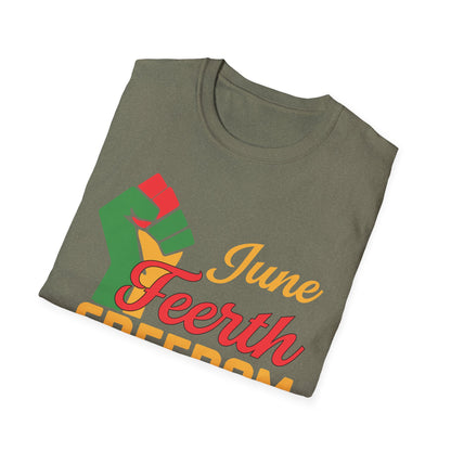 Juneteenth Freedom Day Unisex Softstyle T-Shirt, Celebration Tee, Black History Month Shirt, Equality Apparel, Gift for Activists