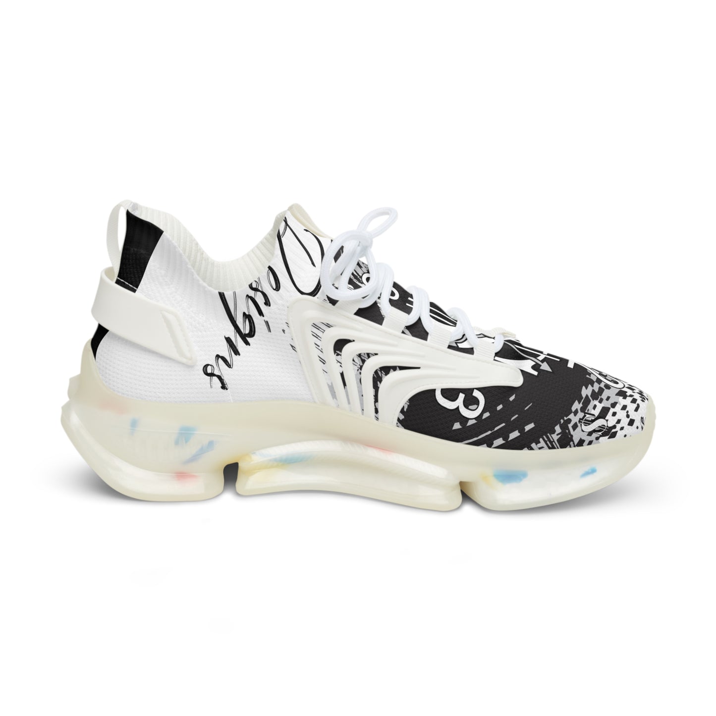 Stylish Men's Mesh Sneakers with Unique Graphic Design