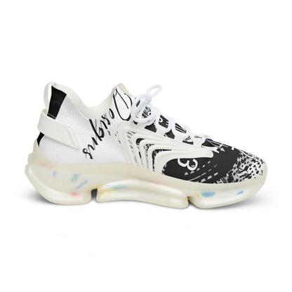 Stylish Men's Mesh Sneakers with Unique Graphic Design