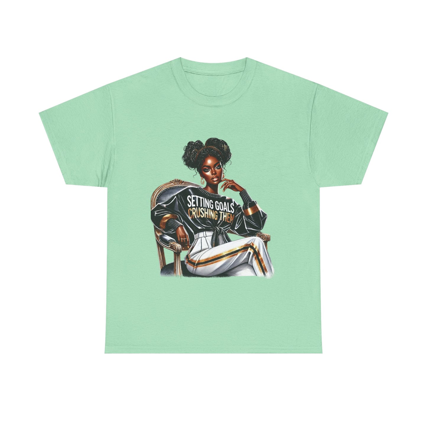 Motivational Tee - Setting Goals & Crushing Them - Unisex Heavy Cotton Shirt