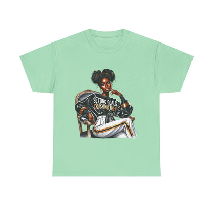 Motivational Tee - Setting Goals & Crushing Them - Unisex Heavy Cotton Shirt