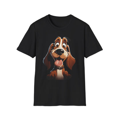 Cute Cartoon Dog Unisex Softstyle T-Shirt - Perfect for Pet Lovers