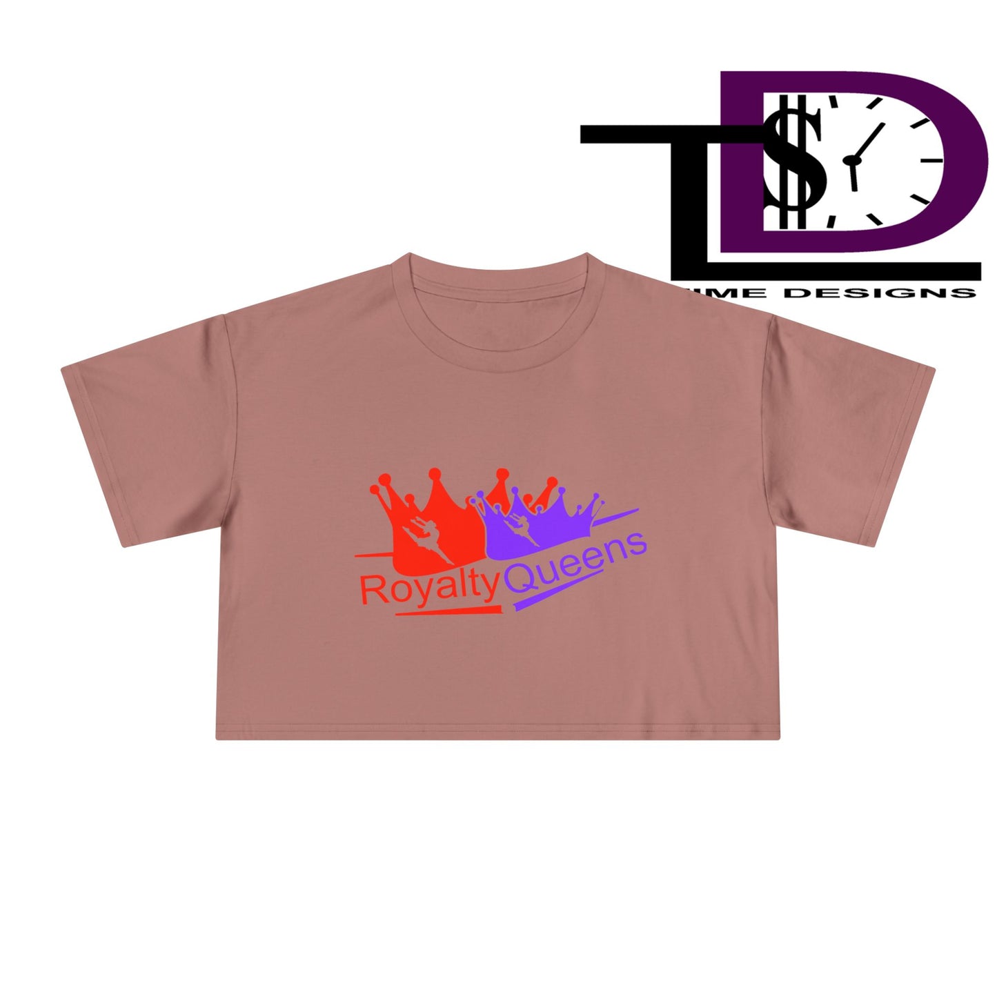 Royalty Queens Women's Crop Tee - Fun Summer Style, Casual Streetwear, Gift for Her, Festival Outfit, Vivid Crown Design