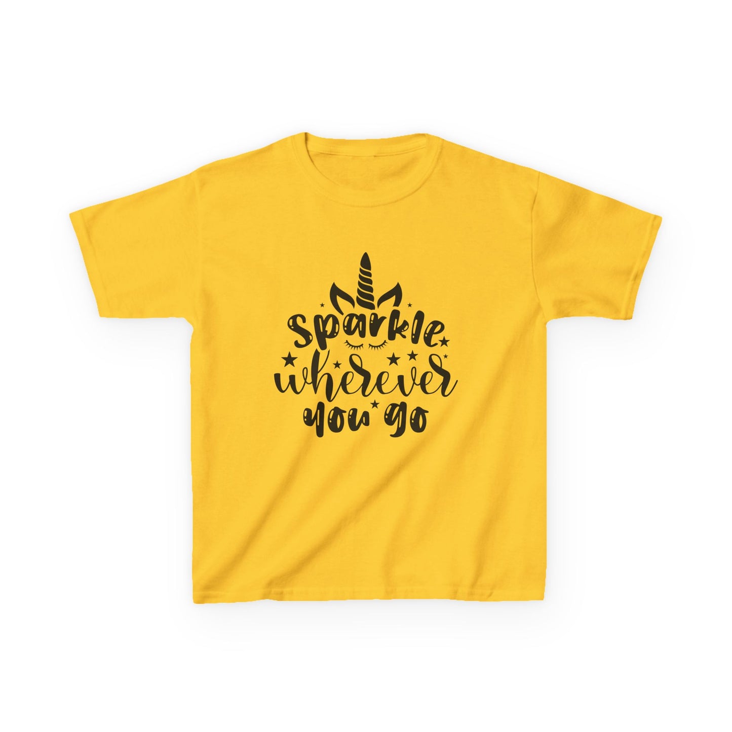 Sparkle Wherever You Go Kids Heavy Cotton Tee - Playful Unicorn Design