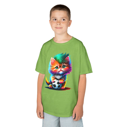 Colorful Cat Soccer Kids Heavy Cotton™ Tee