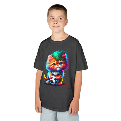 Colorful Cat Soccer Kids Heavy Cotton™ Tee