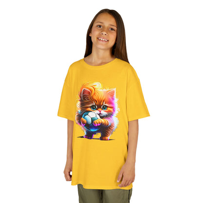 Colorful Kitten Kids Tee - Fun, Playful Cotton T-Shirt for Cat Lovers